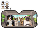 Custom Photo Happy Trip - Gift For Pet Lovers - Personalized Auto Sunshade