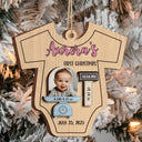 Custom Photo Lovely Baby Face First Christmas - Christmas Gift For Baby, Newborn Baby - Personalized 2-Layered Wooden Ornament