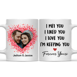 Custom Photo I Met You I Liked You I Love You Keeping You - Birthday, Loving, Anniversary Gift For Spouse, Hubby, Wifey, Boyfriend, Girlfriend, Couple - Personalized Mug