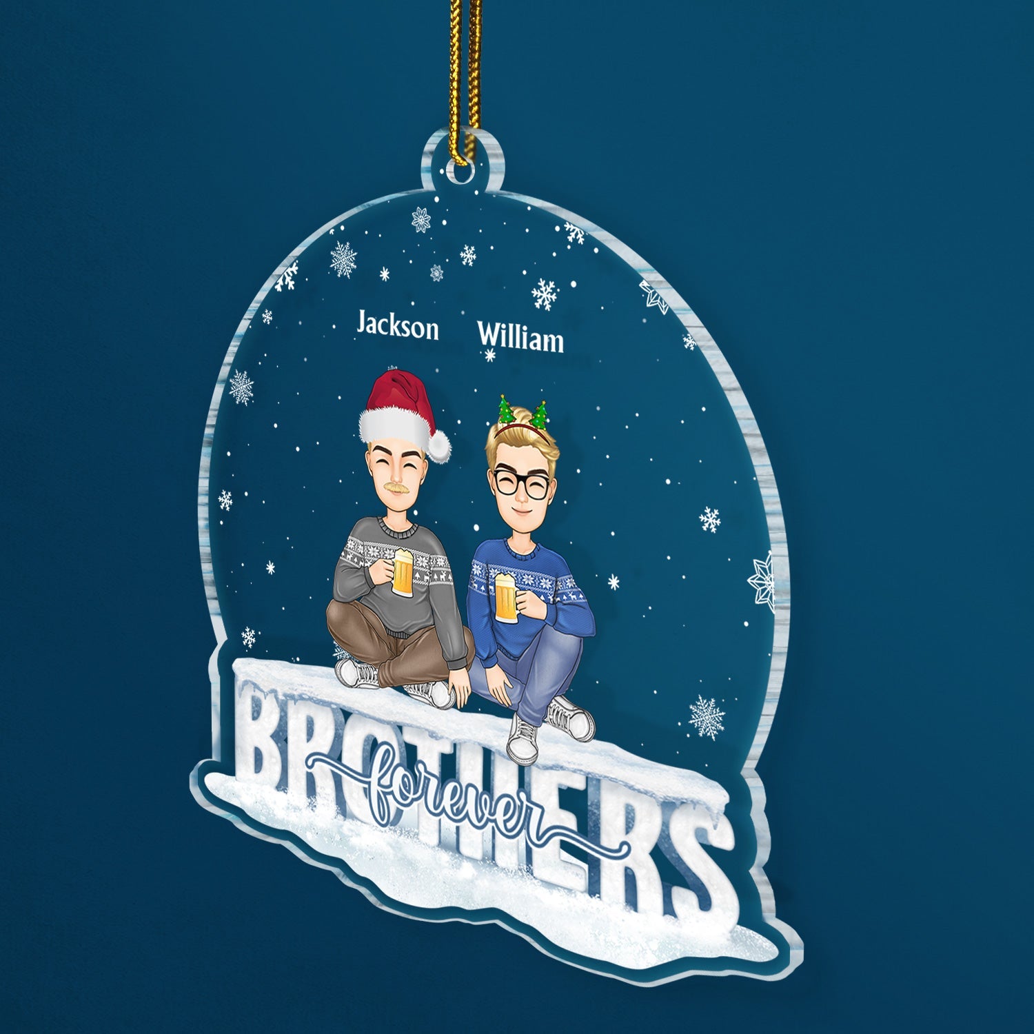 Besties Forever - Christmas Gift For Best Friends, Sisters, Colleagues - Personalized Custom Shaped Acrylic Ornament