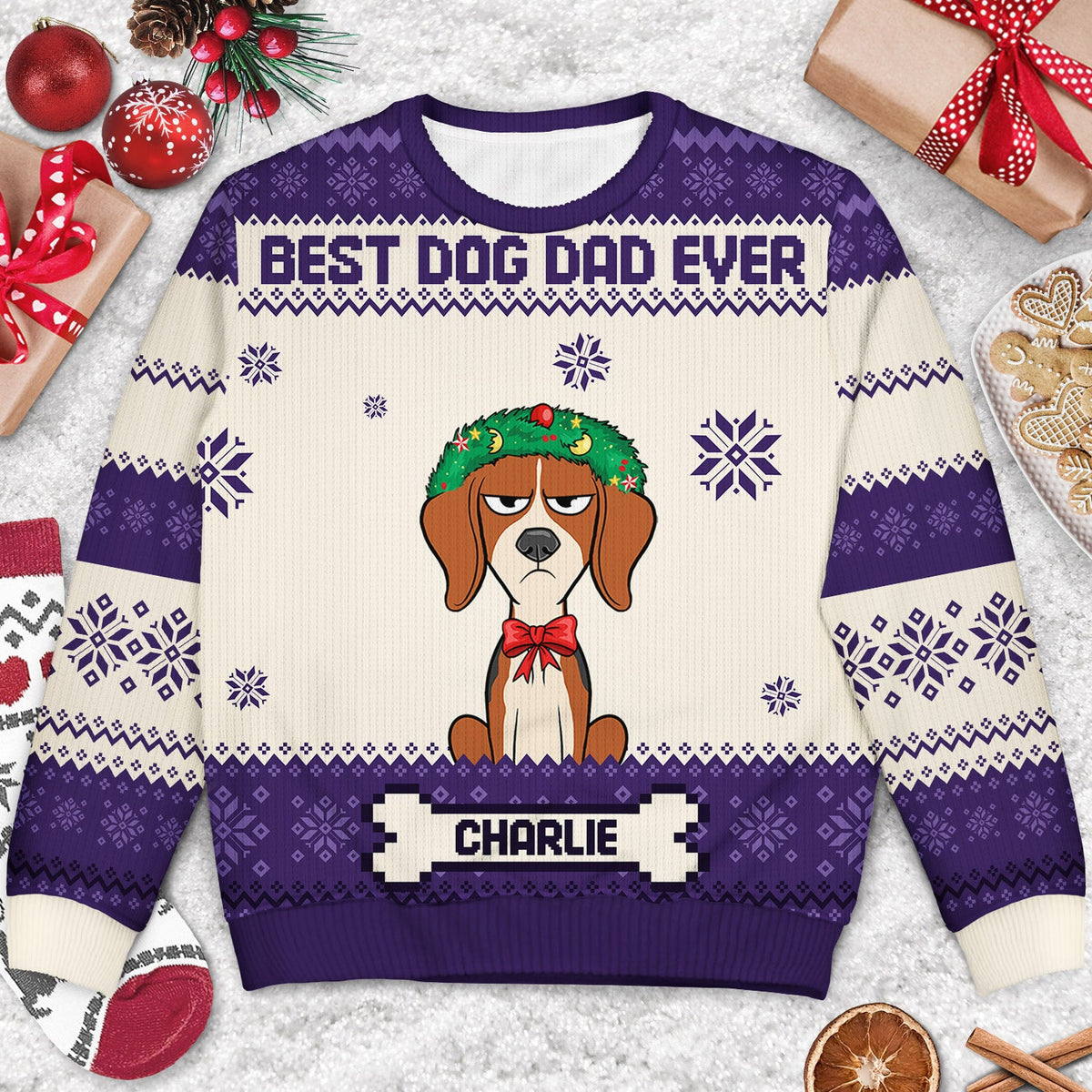 Best Dog Mom Ever - Christmas Gift, Gift For Dog Lovers, Dog Mom, Dog Dad, Pet Lovers - Personalized Unisex Ugly Sweater