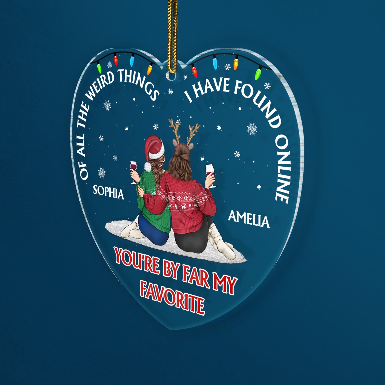 Of All The Weird Things - Christmas Gift For Couples, Husband, Wife - Personalized Custom Shaped Acrylic Ornament