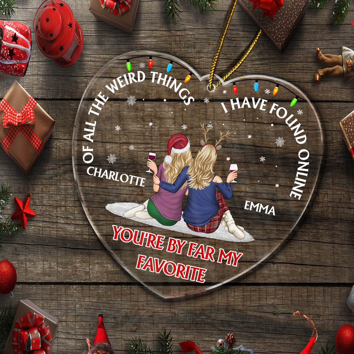 Of All The Weird Things - Christmas Gift For Couples, Husband, Wife - Personalized Custom Shaped Acrylic Ornament