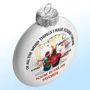 Of All The Weird Things - Christmas Gift For Couples, Husband, Wife - Personalized White Flat Ball Ornament