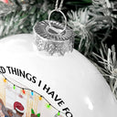 Of All The Weird Things - Christmas Gift For Couples, Husband, Wife - Personalized White Flat Ball Ornament