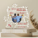 You Complete Me And Make Me A Better Person - Gift For Couple, Spouse, Husband, Wife - Personalized Puzzle Shaped Acrylic Plaque