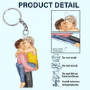 Couple Kissing - Anniversary Gift For Couples - Personalized Cutout Acrylic Keychain