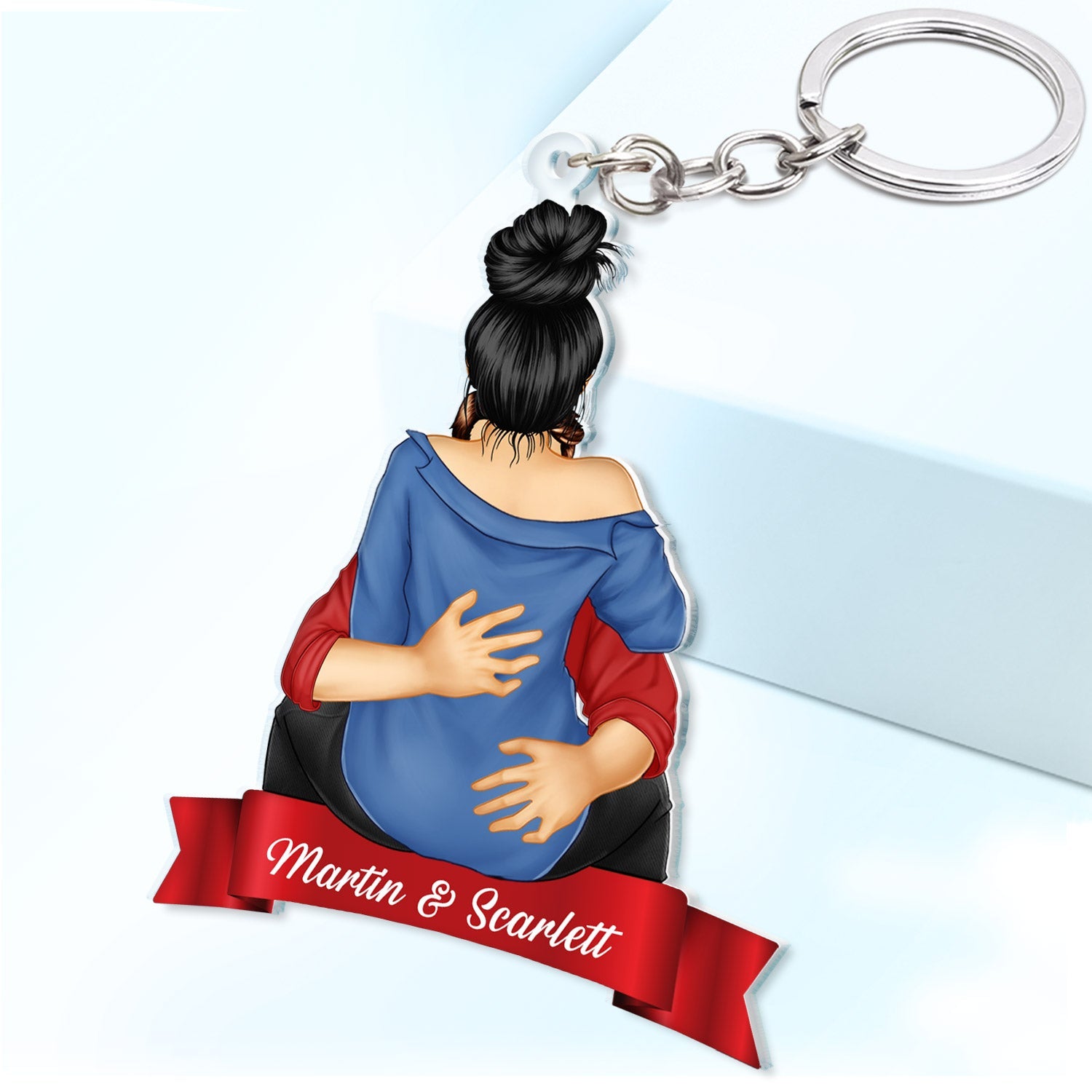 Couple Kissing Style 2 - Anniversary Gift For Couples - Personalized Cutout Acrylic Keychain