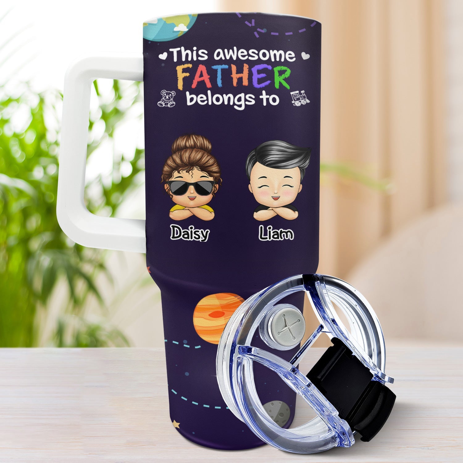 This Awesome Mommy Daddy Belongs To - Birthday, Loving Gift For Mother, Father, Grandma, Grandpa - Personalized 40oz Tumbler With Straw