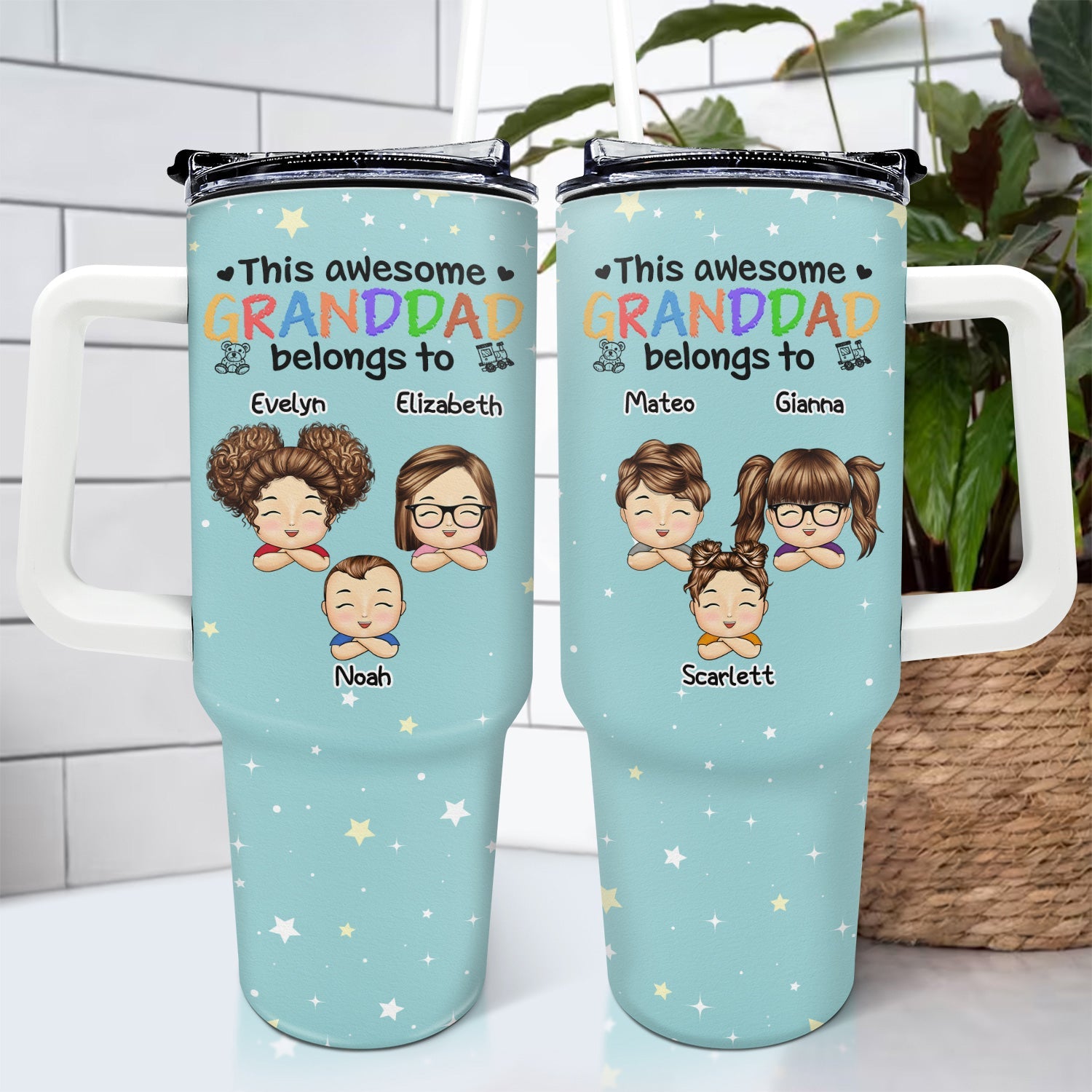 This Awesome Mommy Daddy Belongs To - Birthday, Loving Gift For Mother, Father, Grandma, Grandpa - Personalized 40oz Tumbler With Straw