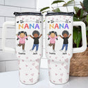 Nana Papa Mommy Daddy - Birthday, Loving Gift For Mother, Father, Grandma, Grandpa - Personalized 40oz Tumbler With Straw