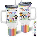 Nana Papa Mommy Daddy - Birthday, Loving Gift For Mother, Father, Grandma, Grandpa - Personalized 40oz Tumbler With Straw