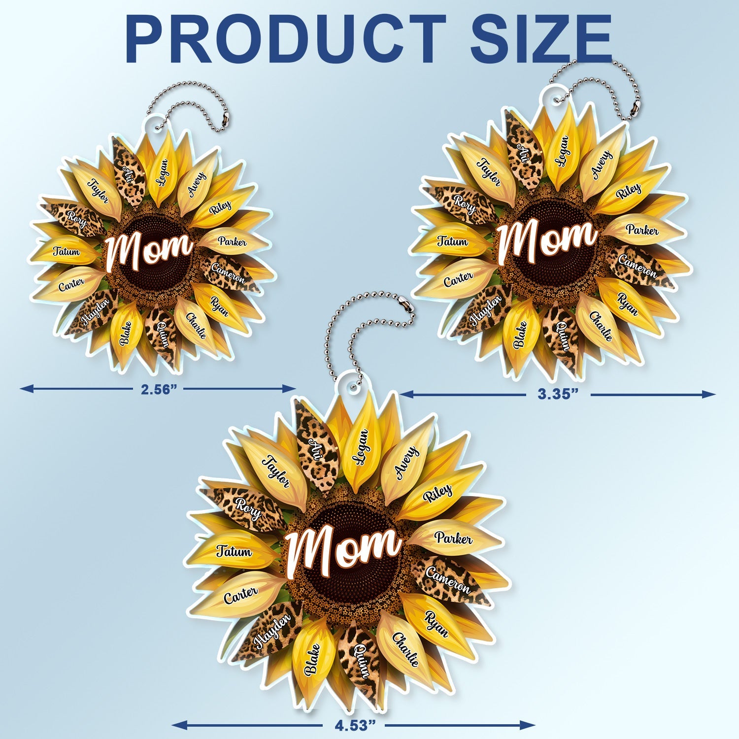 Nana, Mom, Auntie Family Sunflower - Birthday, Loving Gift For Mother, Grandma, Grandmother - Personalized Acrylic Car Hanger