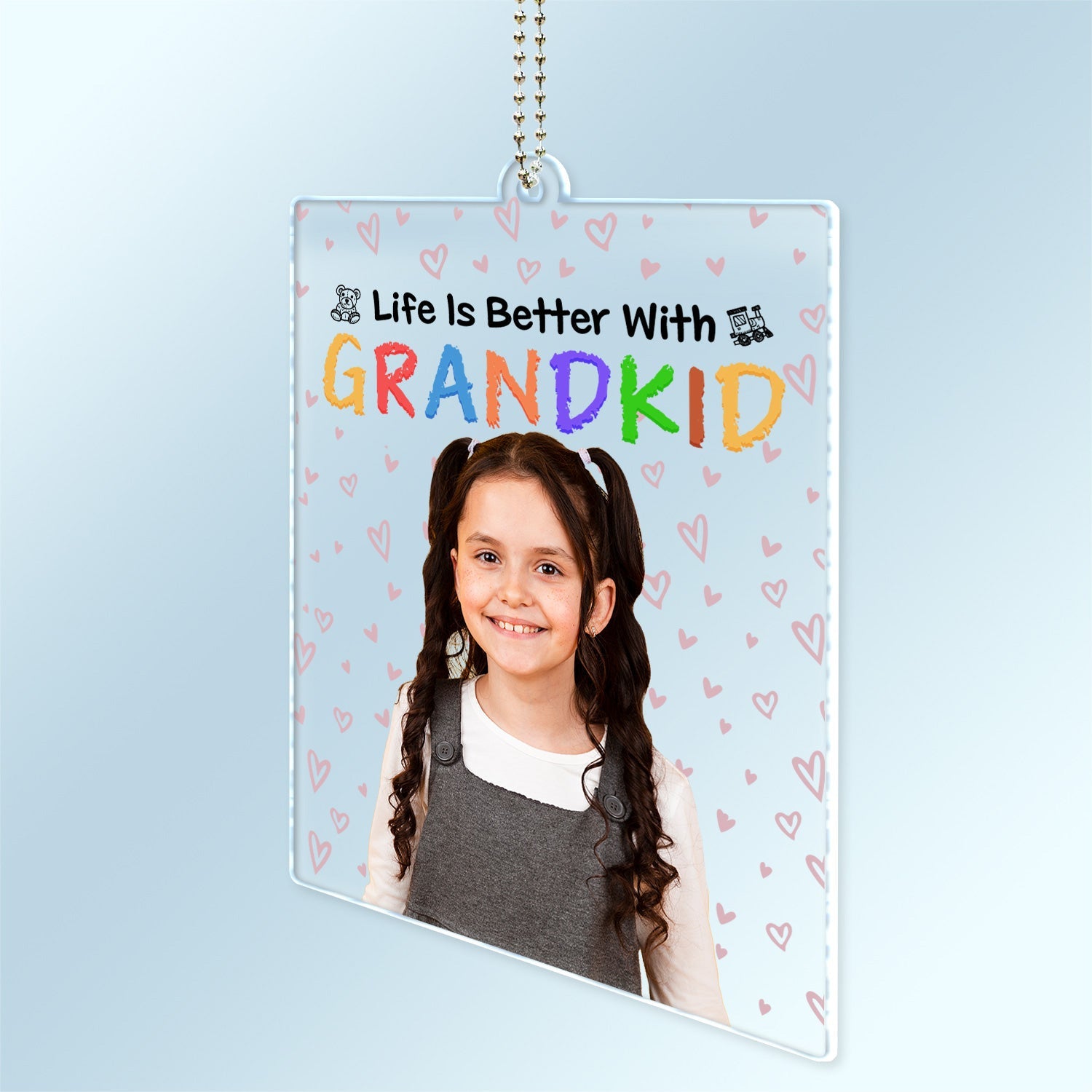 Custom Photo Life Is Better With Grandkids - Birthday, Loving Gift For Mother, Father, Grandma, Grandpa - Personalized Acrylic Car Hanger