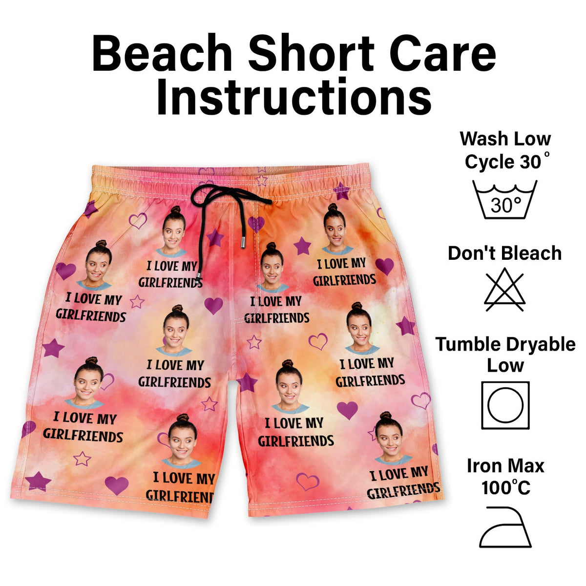 Custom Photo Funny I Love My Lover - Gift For Husband, Boyfriend - Personalized Unisex Beach Shorts