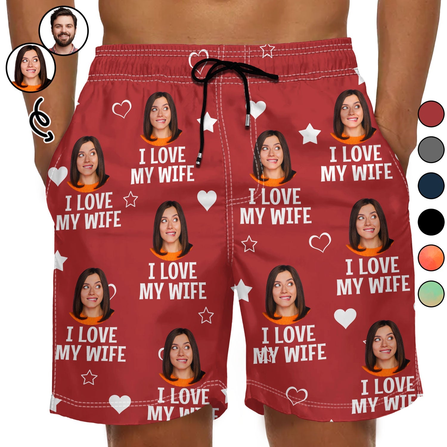 Custom Photo Funny I Love My Lover - Gift For Husband, Boyfriend - Personalized Unisex Beach Shorts