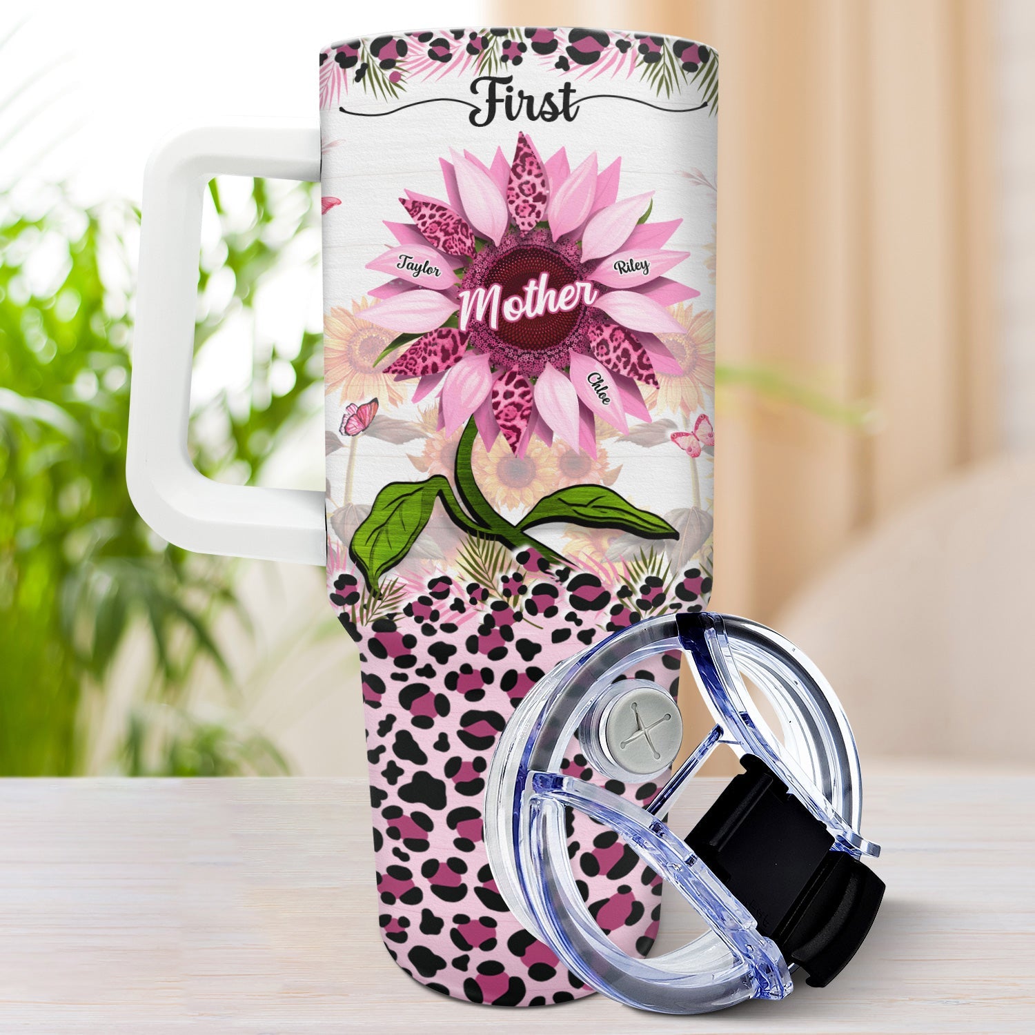 First Mom Now Grandma - Gift For Mothers, Grandmas, Aunties - Personalized 40oz Tumbler With Straw