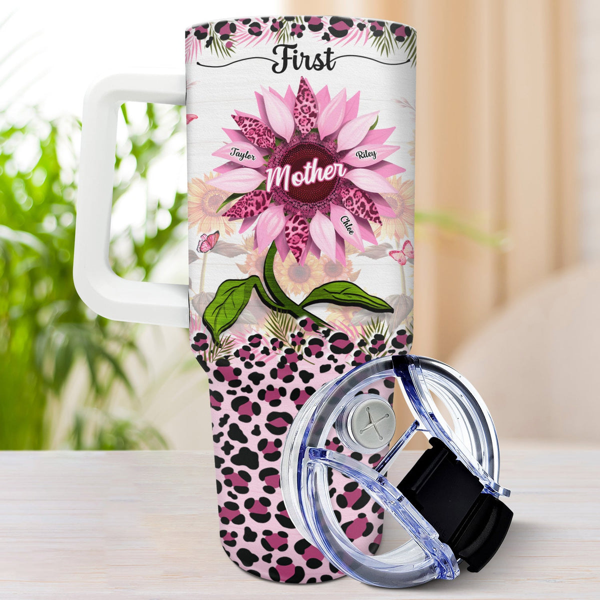 First Mom Now Grandma - Gift For Mothers, Grandmas, Aunties - Personalized 40oz Tumbler With Straw