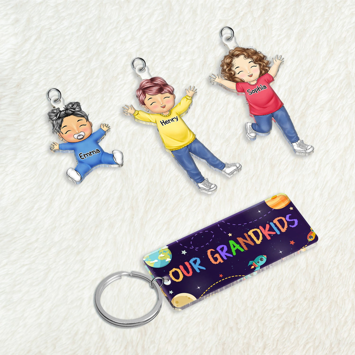 Our Grandkids - Loving Gift For Grandma, Grandparents, Mother - Personalized Acrylic Tag Keychain