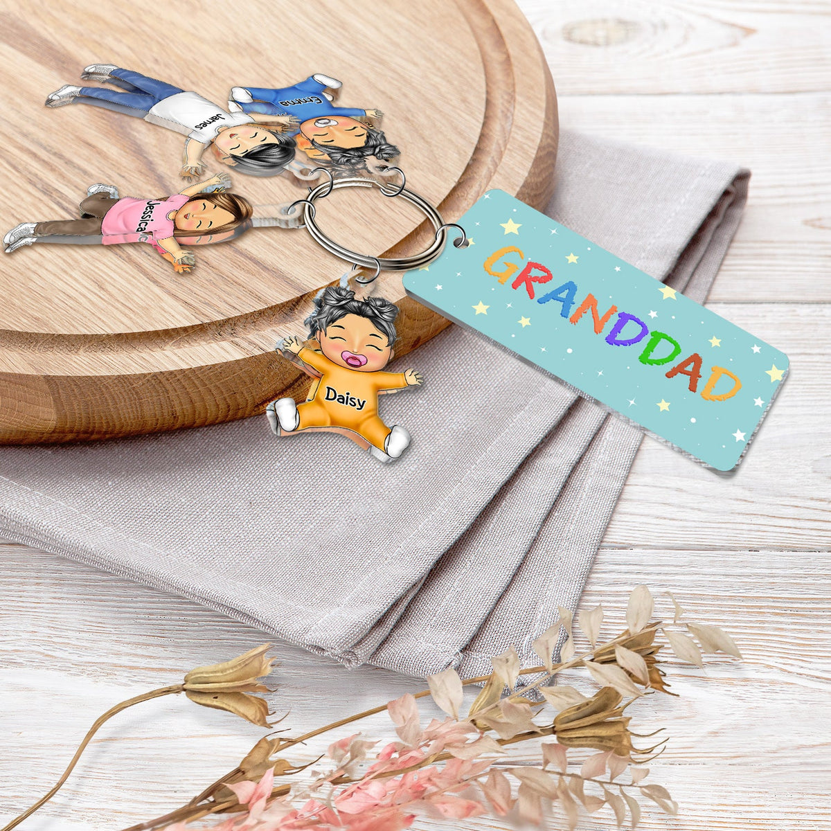 Our Grandkids - Loving Gift For Grandma, Grandparents, Mother - Personalized Acrylic Tag Keychain