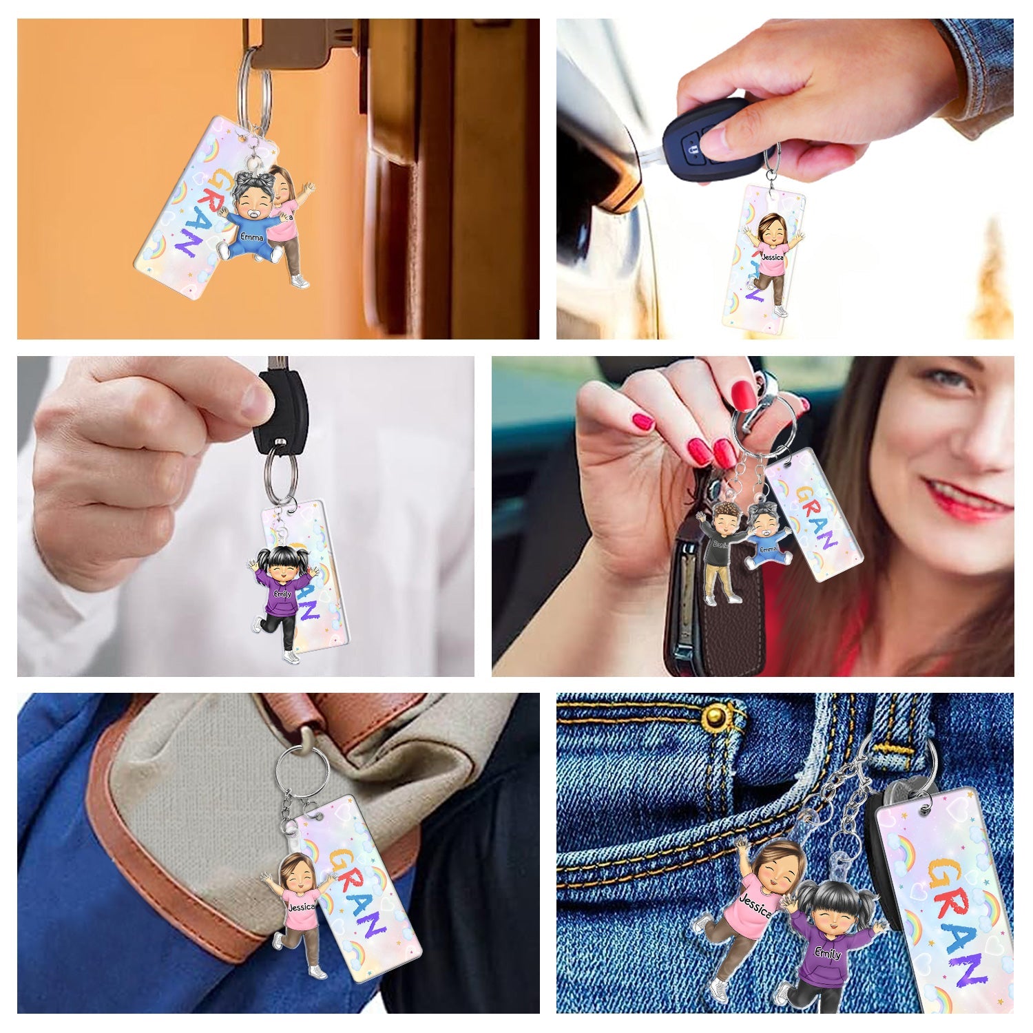 Our Grandkids - Loving Gift For Grandma, Grandparents, Mother - Personalized Acrylic Tag Keychain