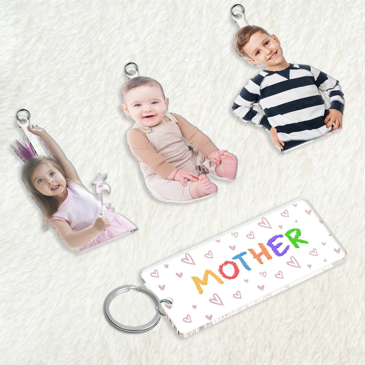 Custom Photo Our Grandkids - Loving Gift For Grandma, Grandparents, Mother - Personalized Acrylic Tag Keychain