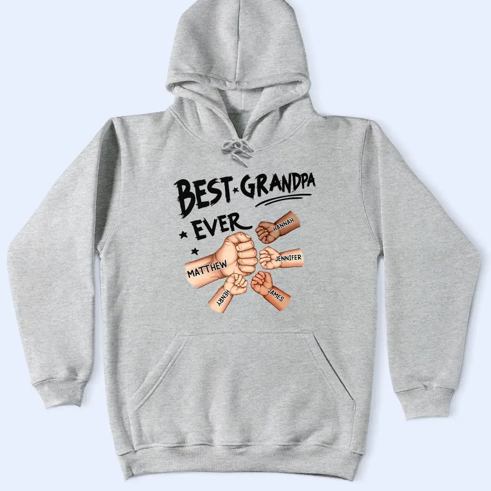 Best Dad Grandpa Ever Fist Bump - Personalized T Shirt