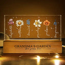 Grandma's Garden Birth Month Flowers - Personalized Rectangle LED Light