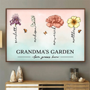 Grandma's Garden Birth Month Flowers - Personalized Poster