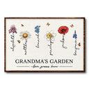 Grandma's Garden Birth Month Flowers - Personalized Poster