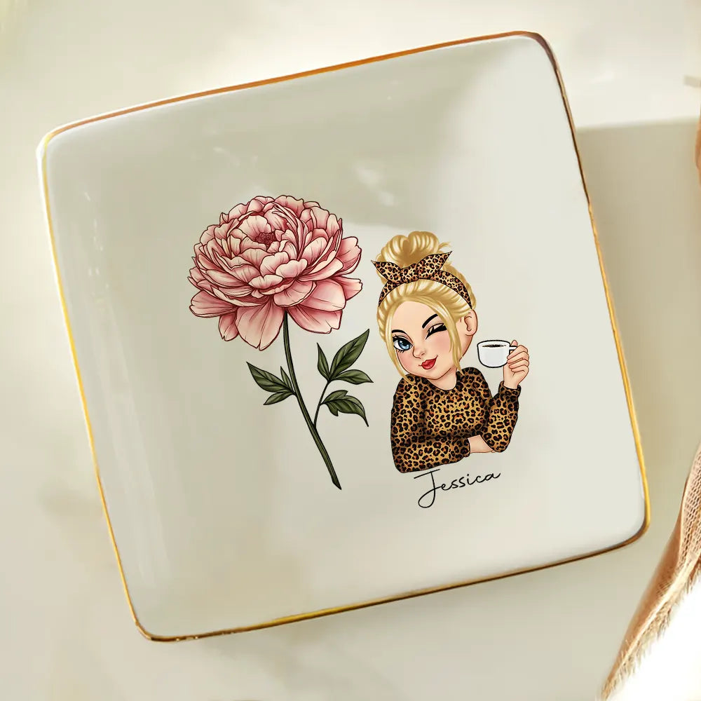 Birth Month Flowers Girl Bloom Where You're Planted - Personalized Ring Dish