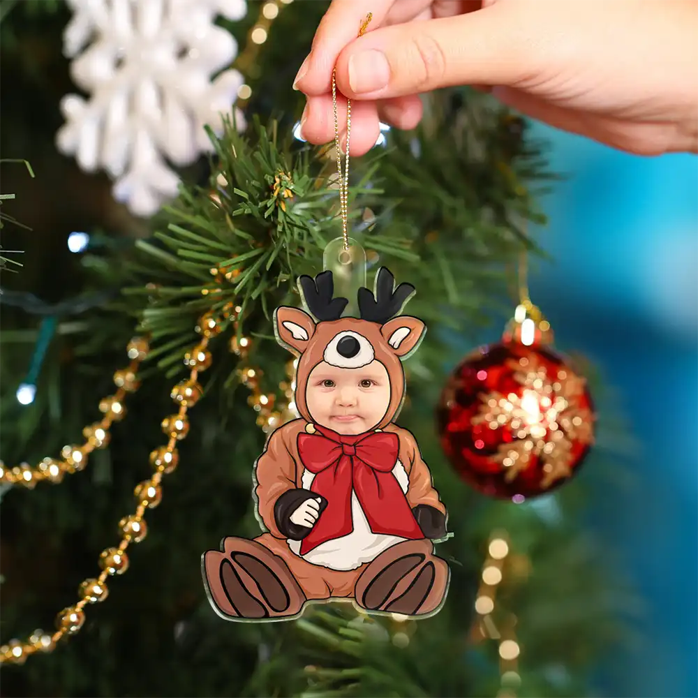 Custom Photo Baby Christmas Costumes - Personalized Cutout Acrylic Ornament