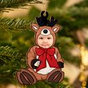 Custom Photo Baby Christmas Costumes - Personalized Wooden Cutout Ornament