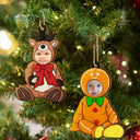 Custom Photo Baby Christmas Costumes - Personalized Wooden Cutout Ornament