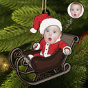 Custom Photo Baby Christmas Costumes - Personalized Wooden Cutout Ornament