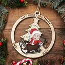 Custom Photo Baby's First Christmas Costumes - Personalized Wooden Cutout Ornament