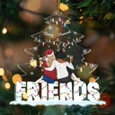 Besties Sitting Under Christmas Tree - Personalized Cutout Acrylic Ornament