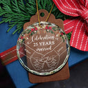 Happy Anniversary Celebrating Married - Personalized Circle Glass Ornament