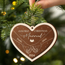 Gift For Couples,Gift For Husband,Gift For Wife,Christmas,Love - First Christmas As A Couple - Personalized 2-Layered Wooden Ornament