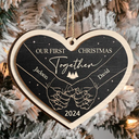 Gift For Couples,Gift For Husband,Gift For Wife,Christmas,Love - First Christmas As A Couple - Personalized 2-Layered Wooden Ornament