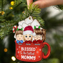 Gift For Grandma, Gift For Mother, Gift For Kids - Blessed To Be Called Grandma Nana - Personalized Wooden Cutout Ornament