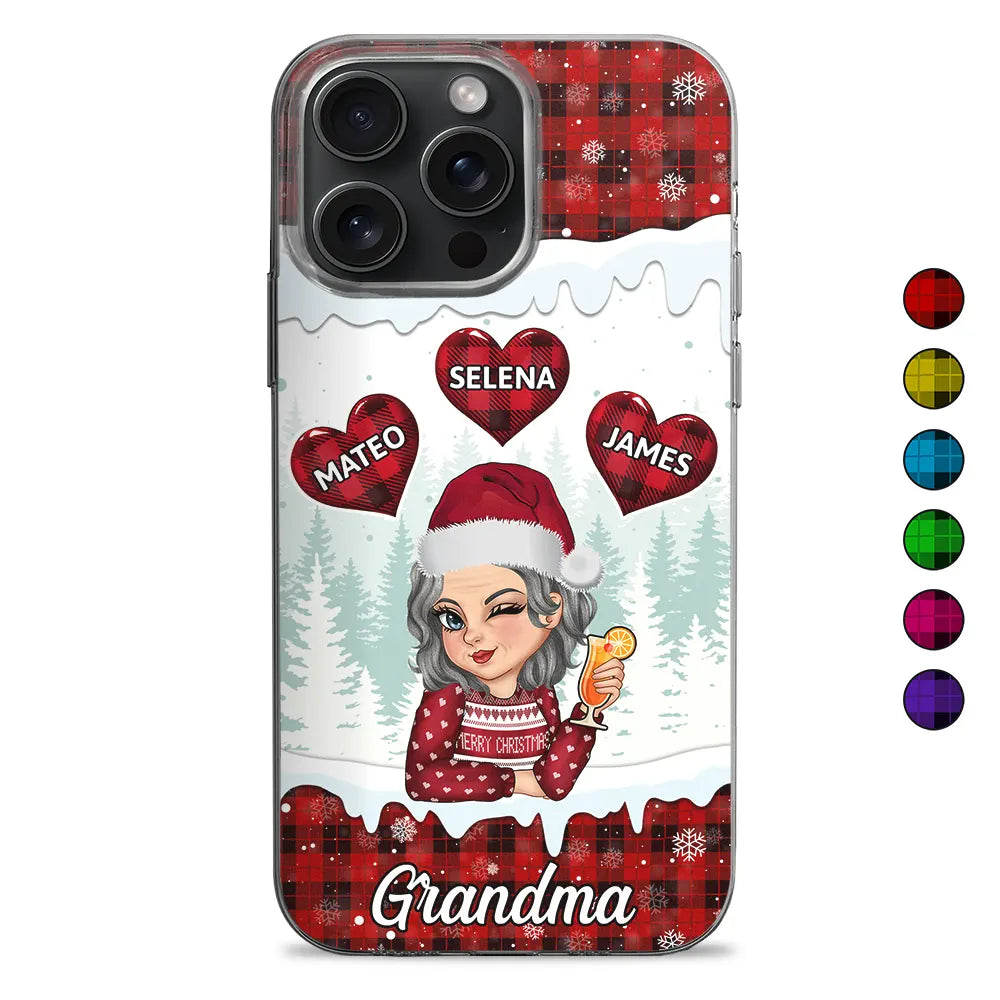 Gift For Grandma, Single Mom - Grandma's Sweet Hearts - Personalized Clear Phone Case