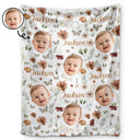 New baby, Gift For Kids - Custom Photo Baby Kid Face - Personalized Fleece Blanket, Sherpa Blanket