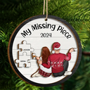 Gift For Couples - My Missing Piece Christmas Backside Couple - Personalized 2-Layered Wooden Ornament