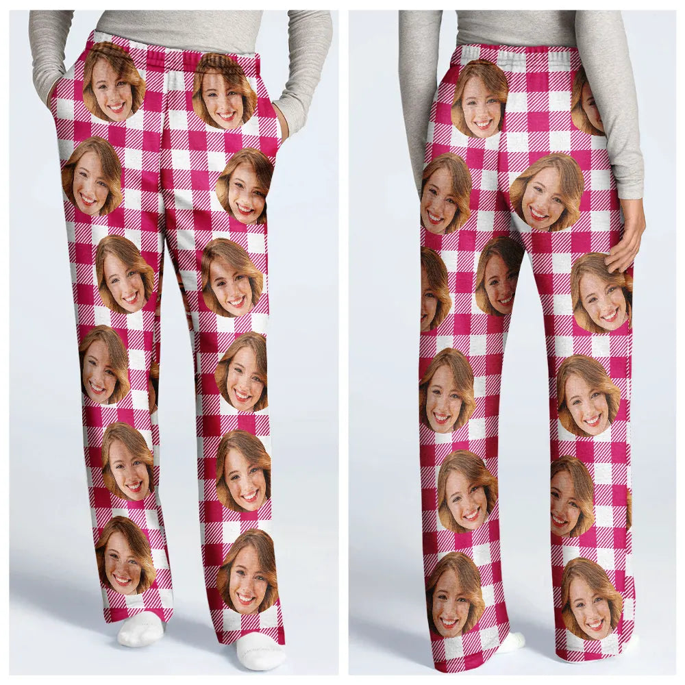 Family, Parents, Kids - Custom Photo Face Cut Monogram - Personalized Loungewear Set