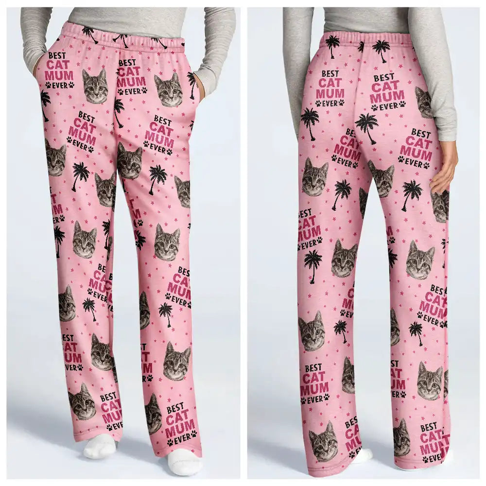 Pet Lovers, Dog Lovers, Cat Lovers, Pet Mom, Pet Dad - Custom Photo Best Dog Cat Dad Mom Ever - Personalized Loungewear Set