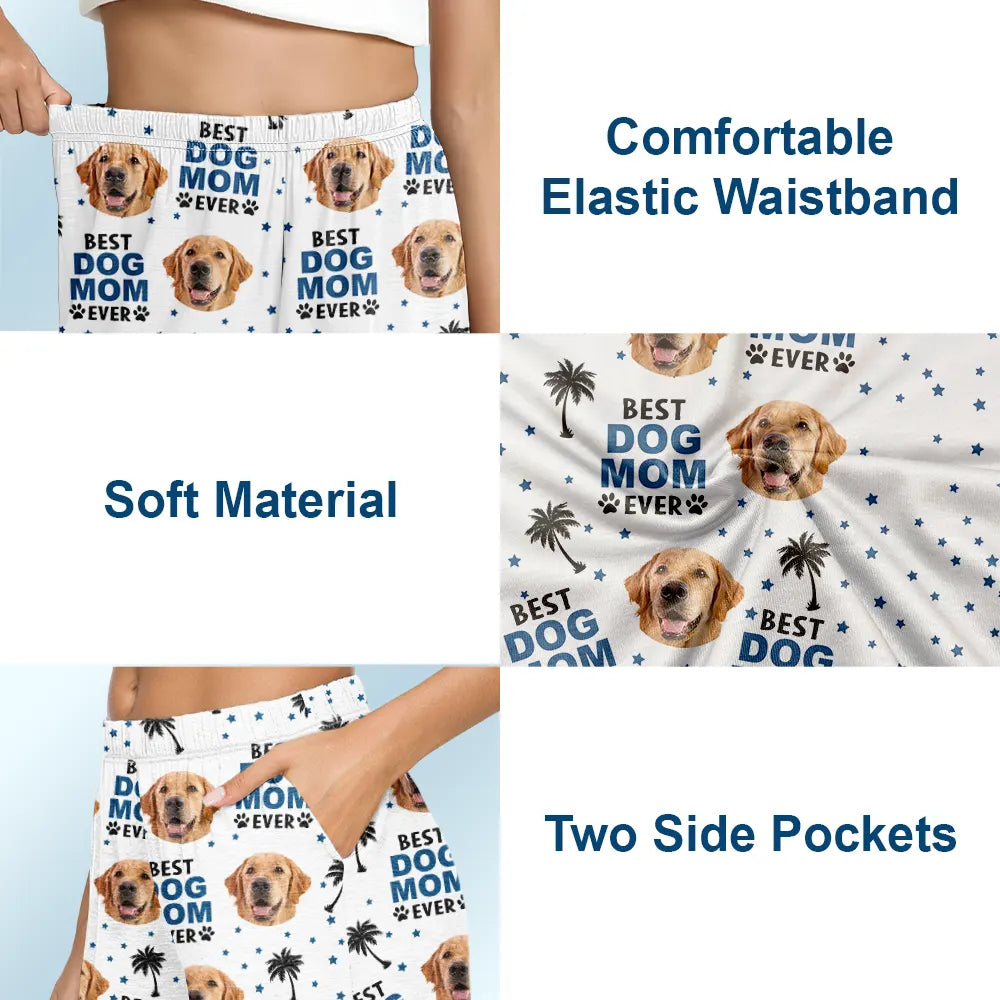 Pet Lovers, Pet Mom, Pet Dad, Dog Lovers, Cat Lovers - Custom Photo Best Dog Cat Dad Mom Ever - Personalized Pajama Shorts