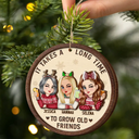 Gift For Bestie, Colleagues - It Takes A Long Time To Grow An Old Friend Christmas - Personalized 2-Layered Wooden Ornament