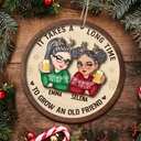 Gift For Bestie, Colleagues - It Takes A Long Time To Grow An Old Friend Christmas - Personalized 2-Layered Wooden Ornament