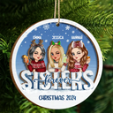 Gift For Bestie, Gifts For Colleagues - Besties Forever Christmas Sisters - Personalized 2-Layered Wooden Ornament